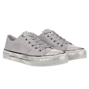 BLOWFISH MALIBU New Kenzie 2 Sneakers Grey Shimmer Metallic Distressed Studs 8.5